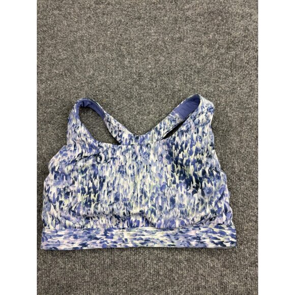 Athleta Other - Athleta Sports Bra Womens Small Blue Geometric Racerback Removable Pads Yoga
